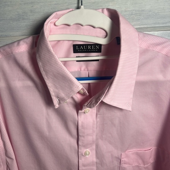 Lauren Ralph Lauren Pink Plaid Classic Fit Ultra Flex Button Down Dress Shirt - Picture 6 of 10
